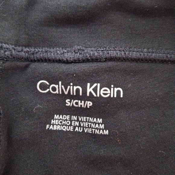 Calvin Klein S Black Pull On Ponte Ankle Pants Trouser CK Logo Minimalist Office - Picture 4 of 4